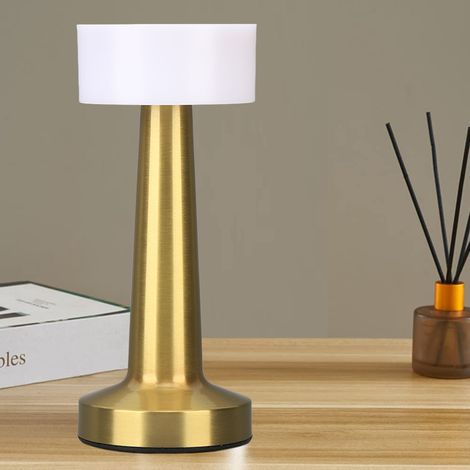 Lampe de bureau sans fil rechargeable avec 3 températures de couleur, luminosité réglable et commande tactile. Convient comme lampe de chevet, lampe de table, lampe de chambre, lampe de restaurant et (1/5)