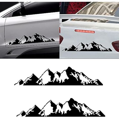 Autocollants de voiture Black Mountain en PVC, autocollant de voiture montagne avec support adhésif (1/3)