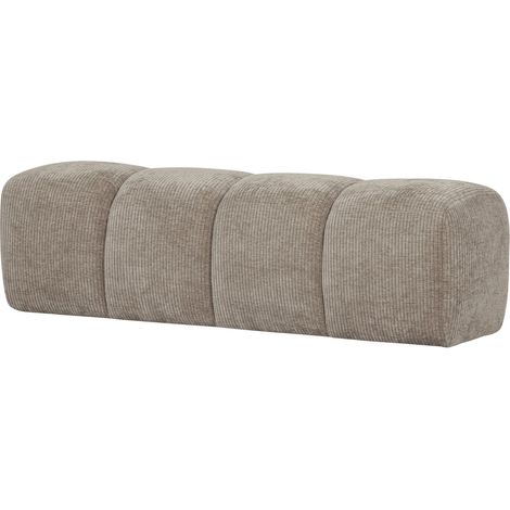 Banc 164x45x49 cm en tissu côtelé sable - MELYA