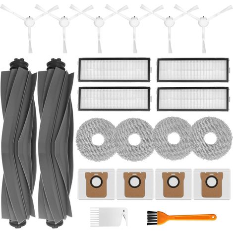 Accessoires pour Aspirateur Robotique, Kit Complet avec 2 Brosses Principales, 4 Filtres HEPA, 4 Sacs à Poussière, 4 Lingettes, 6 Brosses Latérales, 2 Brosses de Nettoyage - AUTRES (1/5)