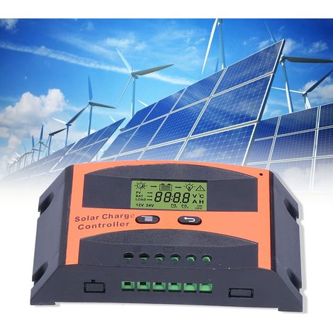 Contrôleur solaire 12V/24V avec identification, contrôleur de charge solaire 30A (1/5)