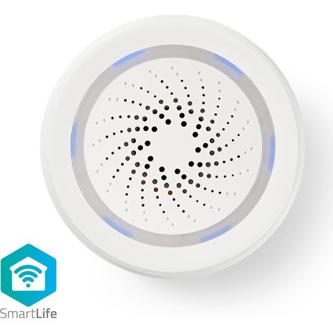 Sirena smart nedis wifi alimentazione da rete 85db 8 suoni bianco - wifisi10cwt (1/5)
