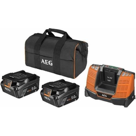 Pack Perceuse-visseuse à percussion - Meuleuse - 18V AEG Brushless - 2 Batteries 5,0Ah - Chargeur - JP18A2-502B (1/5)
