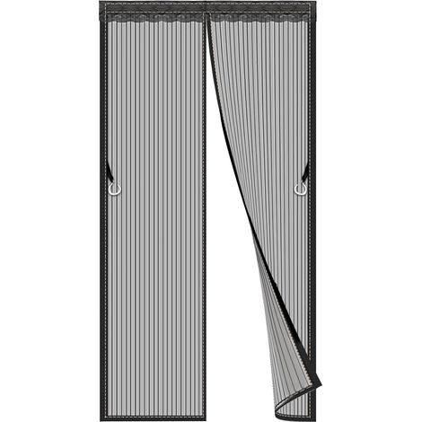 Universeller magnetischer Türschutz (90 x 210 cm) – Individuell anpassbarer Insektenschutzvorhang – Einfache Montage – Schwarz (1/5)
