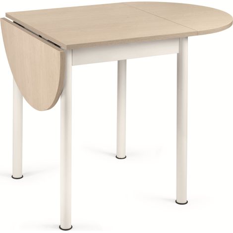 Table de salle à manger extensible 61 cm – Longueur 54-115 cm – Plateau en mélamine – Pieds en métal – Pour espaces réduits – Italchair