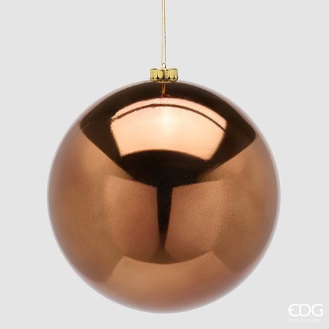 EDG Enzo De Gasperi Palla di Natale Lucida Brown Ø20 cm – Addobbo Natalizio (1/2)