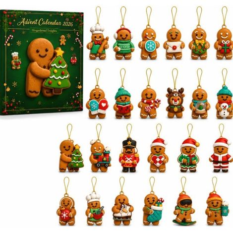 Christmas Advent Calendar 2026 - Gingerbread Advent Calendar - 3D