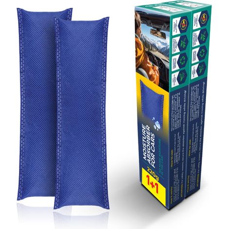Déshumidificateur pour Voiture 440 g 2er paquet Absorbeur d'Humidité Coussin Anti-Buée contre l'Humidité et la Moisissure Idéal pour Voitures, Caravanes et Garage (1/5)