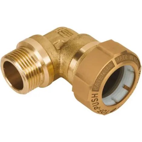 Raccordo curvo maschio in ottone per tubo in polietilene serie tof-push ø40x11/4" EFFEBI