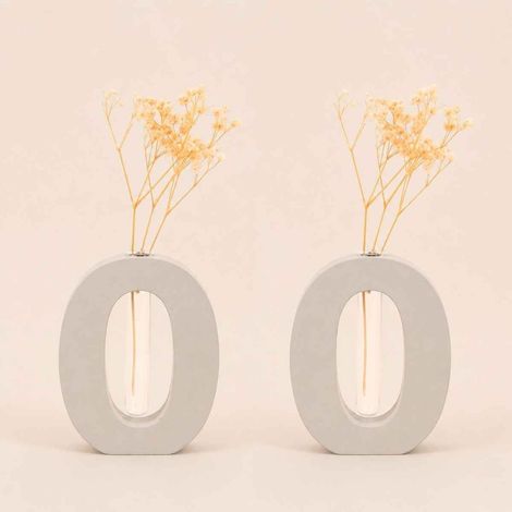 Lot de 2 vases forme O, H12cm (1/5)