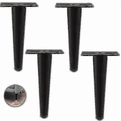 Pieds de table en métal, ensemble de 4 pièces, adaptés aux meubles TV et aux cadres de lit, 25 cm, dorés. (1/5)