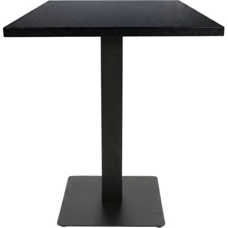 Table intérieure BLACK WOOD 68x68 cm avec le pied IRON black plat