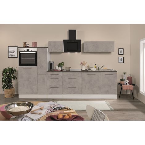 Cuisine Kitchenette Béton Amanda 310 cm Respekta Premium