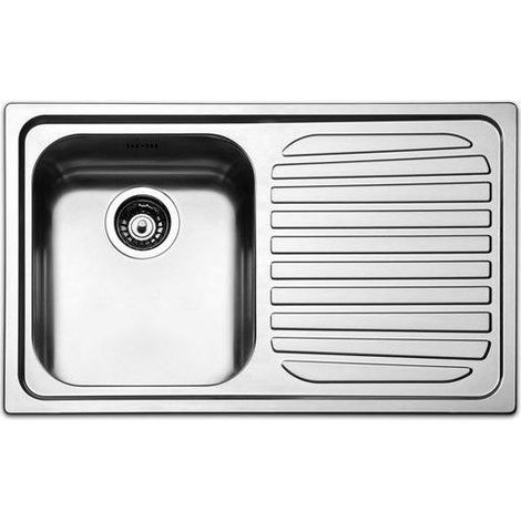 Apell RO791IRBC Venezia Lavello da incasso 1 vasca con gocciolatoio destro Acciaio inox spazzolato (79x50x20 cm) colore Acciaio inox