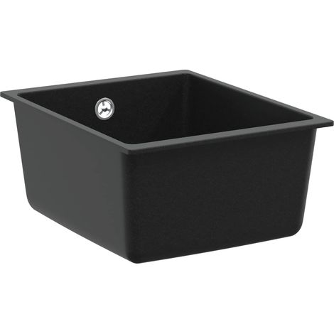 Waschbecken Schwarz 370 x 460 mm 80% Quarz und 20% Harz