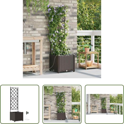 Pot de jardin - Cache-pot de jardin Marron 40 x 40 x 142 cm Acier (1/5)