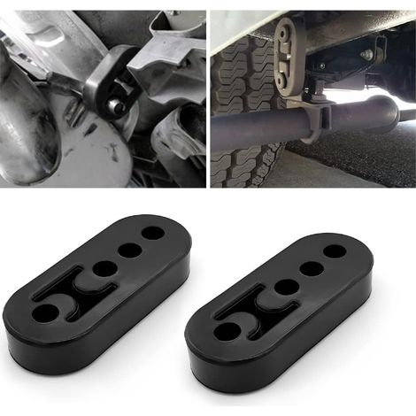 Support de pot d'échappement en caoutchouc, 2 silentblocs de fixation à 4 trous, support d'amortisseur de pot d'échappement réglable, accessoire automobile universel pour la plupart des voitures (1/5)