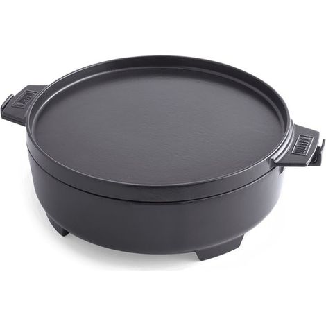 Cocotte 2in1 Weber 42,5 x 33,5 cm, 6,8 l, aus emailliertem Gusseisen, mit doppeltem Deckel