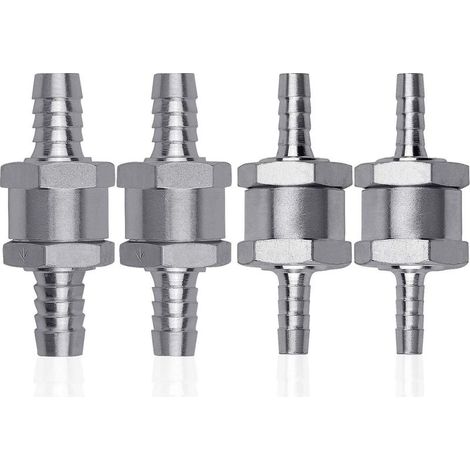 4 Pcs Clapet Anti-retour Gasoil en Alliage d'aluminium, 6/8/10/12mm Clapet de Carburant avec Flèche pour Essence Diesel Voiture Bateau Moto (1/5)