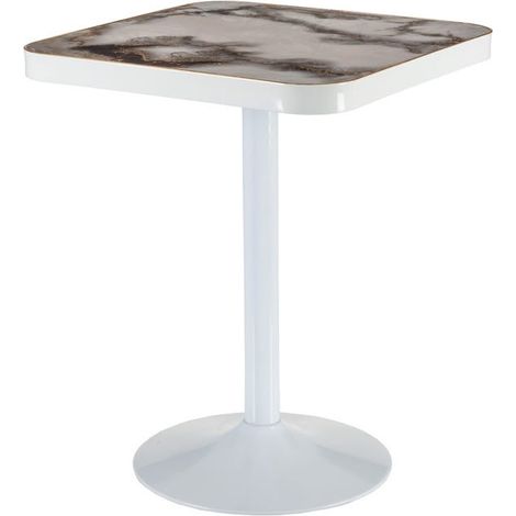 Table bistrot effet marbre gris et or 60x60cm Timour (1/5)