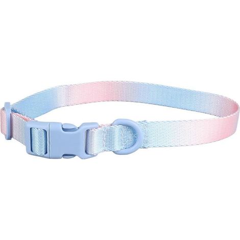 Collier pour chien réglable en polyester, résistant et confortable, coloré, pour extérieur et décoration, disponible en rose et bleu, lot de colliers pour animaux de compagnie (1/5)