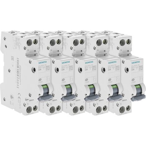 Lot de 5 Disjoncteurs électriques phase + neutre 20A (1/5)