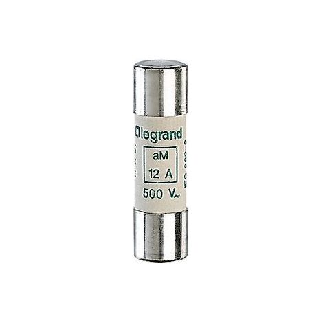 Cartouche industrielle cylindrique type aM 14x51mm sans percuteur 12A LEGRAND 014012 (1/2)
