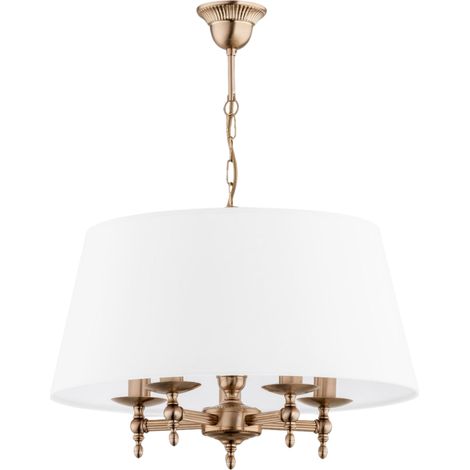 Suspension Roksana laiton abat-jour blanc 5xE14 10W Alfa (1/3)