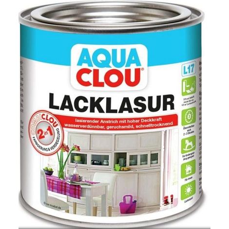 Aqua Clou Lacklasur L17, Nr. 16 750 ml, weiß, seidenmatt Schutzlack Schutzlasur (1/2)