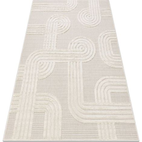 Tapis SANTO SIZAL 1001 géométrique blanc white 80x150 cm (1/5)