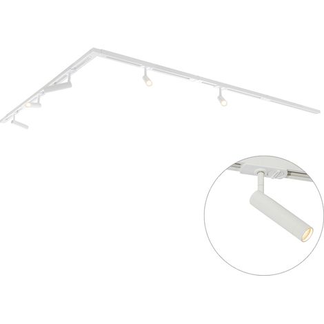 Modern Track Lighting System with 5 Spotlights White 1-Phase - Iconic Ivy
