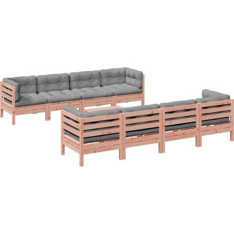 Set Divani Giardino 9 pz Cuscini Legno Massello Abete Douglas vidaXL (1/5)