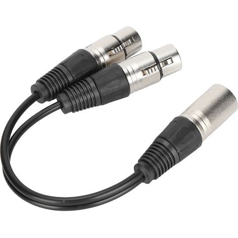 Câble XLR mâle vers double XLR femelle pour microphone stéréo symétrique, compatible avec adaptateur audio, blanc, 1 m / 3,3 pi (1/5)