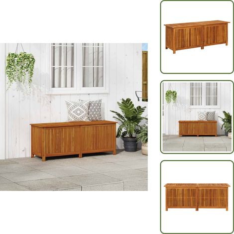 Boîte de rangement de jardin 150x50x58 cm Bois d'acacia solide - Boîte De Rangement Jardin - Coffre De Jardin - Rangement Extérieur - Meuble De Jardin - Acacia (1/5)