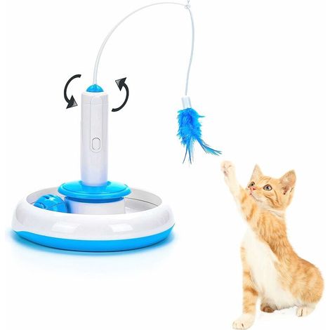 Jouet interactif pour chat avec plume rotative électrique à 360° et balle à clochette (jouet) (1/5)