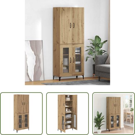 Holzregal -  Highboard Artisan-Eiche 69,5 x 34 x 180 cm Holzwerkstoff (1/5)