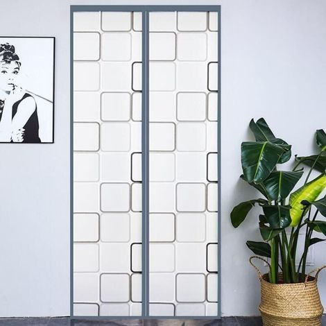 100x210cm Magnétique Rideau de Porte Isolant Thermique, EVA Semi-transparent, Anti Froid Porte Entrée Cuisine, Coupe-vent, Imperméable, Fermeture Automatique, Sans Percage (1/5)