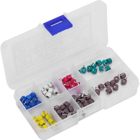 Kit de 80 condensateurs ajustables 6mm, valeurs 5/10/20/30/40/60/70/120P, condensateurs électroniques variables pour bricolage et réparation (1/5)