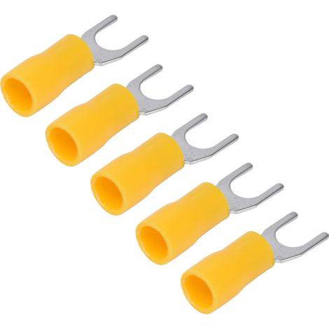 50 Pièces Connecteurs à Sertir pour Câbles 14‑12AWG, Embouts Isolés Fourche SV3.5‑5 en Jaune pour Installations Électriques (1/5)