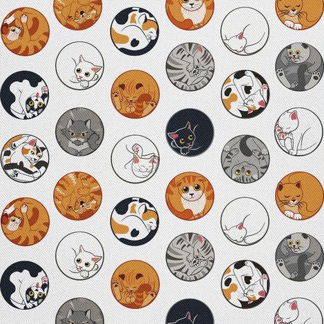 Outdoor dekostoffe oxford - Motiv Runde Katzen (1/5)