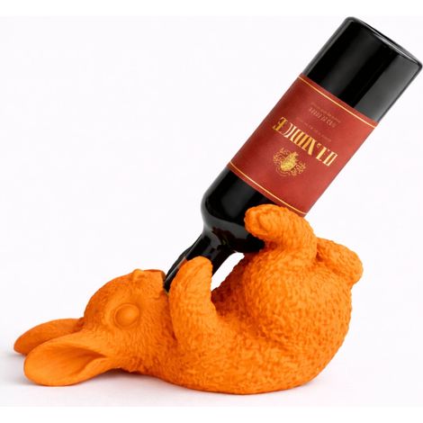Porte-bouteilles en forme de lapin orange, décoration de table 3D