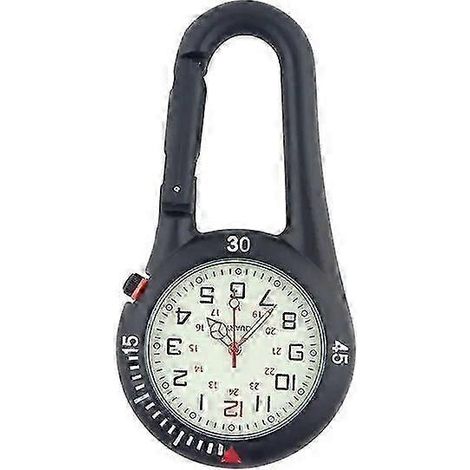 Montre numérique mousqueton, montre de sport avec crochet, cadeau d'hôpital, électronique lumineuse, multifonctionnelle, mode extérieure (noire) (FMY)