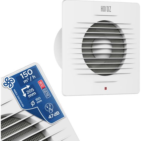 Extracteur d'air simple flux 150 mm blanc avec filtre - 150 m3/h - Horoz Electric (1/5)