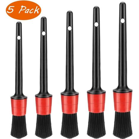 Brosse Nettoyage Voiture, 5 PCS Jeu de Pinceaux à Détails Automatiques, pour Le Nettoyage intérieur d'automobile (1/5)