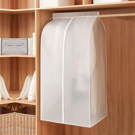 1 Housse de vêtement, Tissu PEVA, Double fermeture éclair, Design translucide, Anti poussière humidité mites, Pour costumes robes manteaux (1/5)