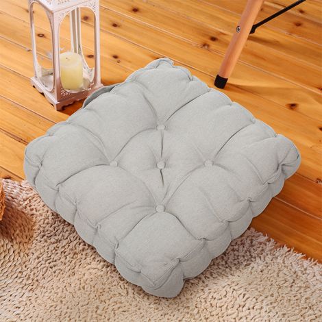 Light Grey Garden Armchair Square Chair with Raised Seat Cushion 45cm(W) x 45cm(D) x 10cm(H) (1/5)