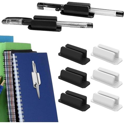 Lot de 6 porte-stylos adhésifs en silicone pour bureau, marqueurs muraux pour salle de classe, avec autocollants adhésifs pour presse-papiers, école, bureau, étudiants, enseignants