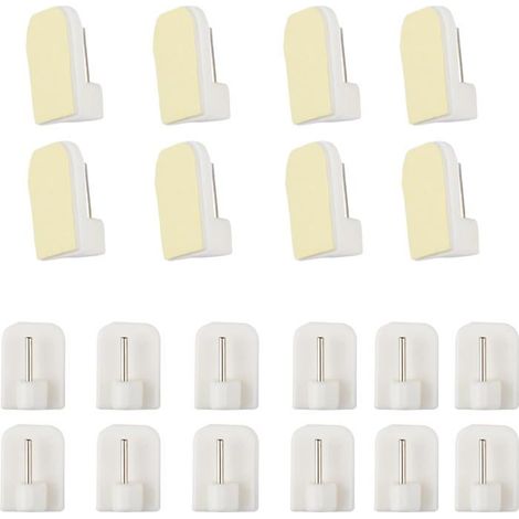 20 Crochets Rideaux Autocollants sans Percage – Support Tringle Adhésif pour Barre à Rideau –Accroche Rideau Solide pour Cuisine (1/5)