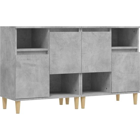 Credenza cassettiera mobile contenitore organizer cucina soggiorno salotti set di 2 60 x 35 x 70 cm legno ingegnerizzato grigio 020036865