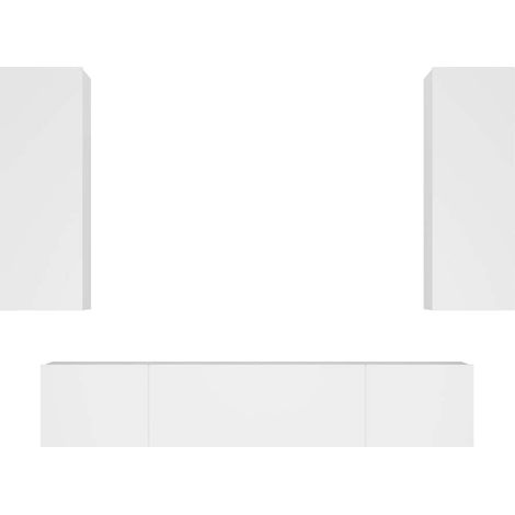 Maison Exclusive - Set di Mobili Porta TV 4 pz Bianco in Legno Multistrato (1/5)